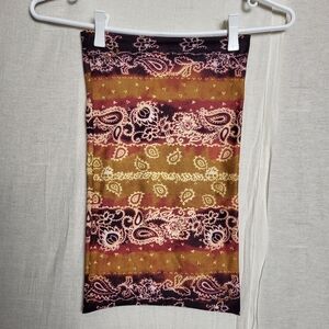 Multifunctional Neck Gaiter Delhi Brown Boho Floral Paisley Pattern